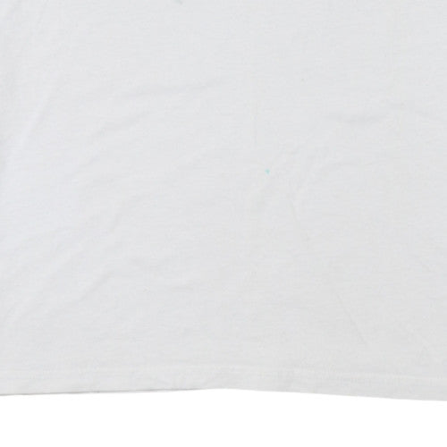 Napapijri Men's White Graphic Outdoor Cotton T-Shirt Size L