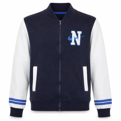 Nike Men's Blue Full Zip Cotton Sweatshirt M Sports Style
