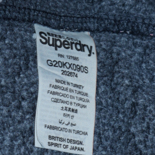 Superdry Women Blue Floral Print Pullover Hoodie Size M