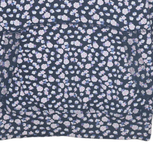 Superdry Women Blue Floral Print Pullover Hoodie Size M