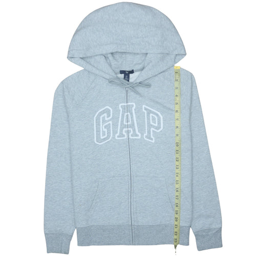 GAP Men’s Grey Full Zip Logo Hoodie Size L Regular Fit