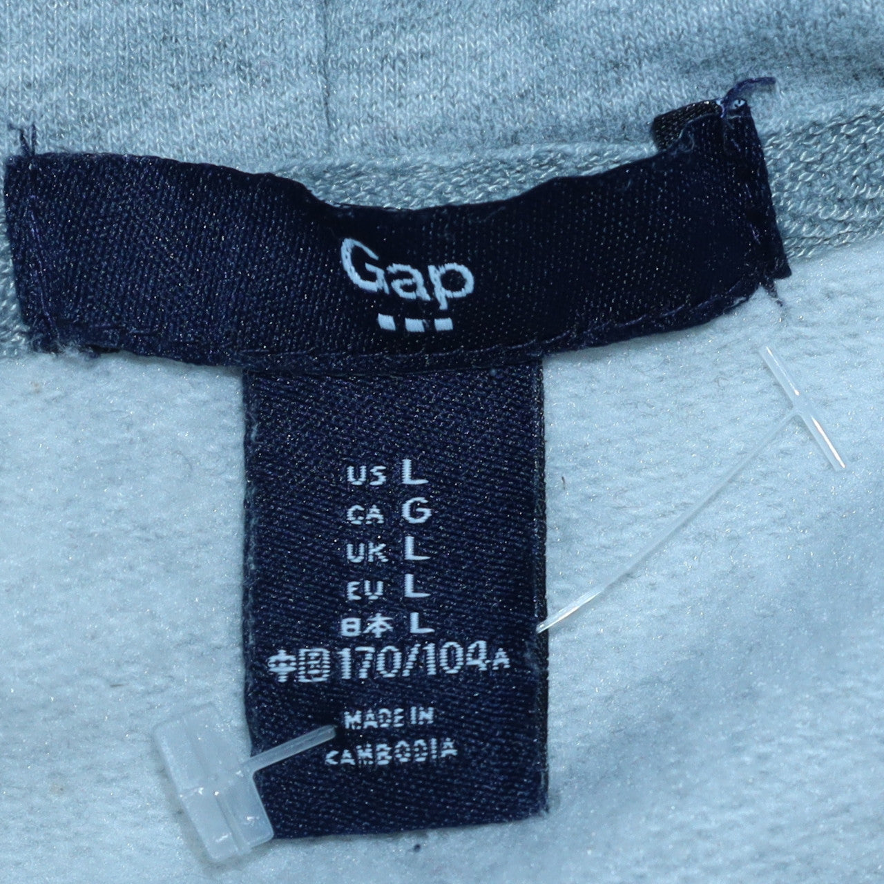 GAP Men’s Grey Full Zip Logo Hoodie Size L Regular Fit