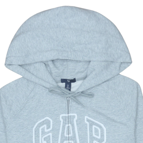 GAP Men’s Grey Full Zip Logo Hoodie Size L Regular Fit