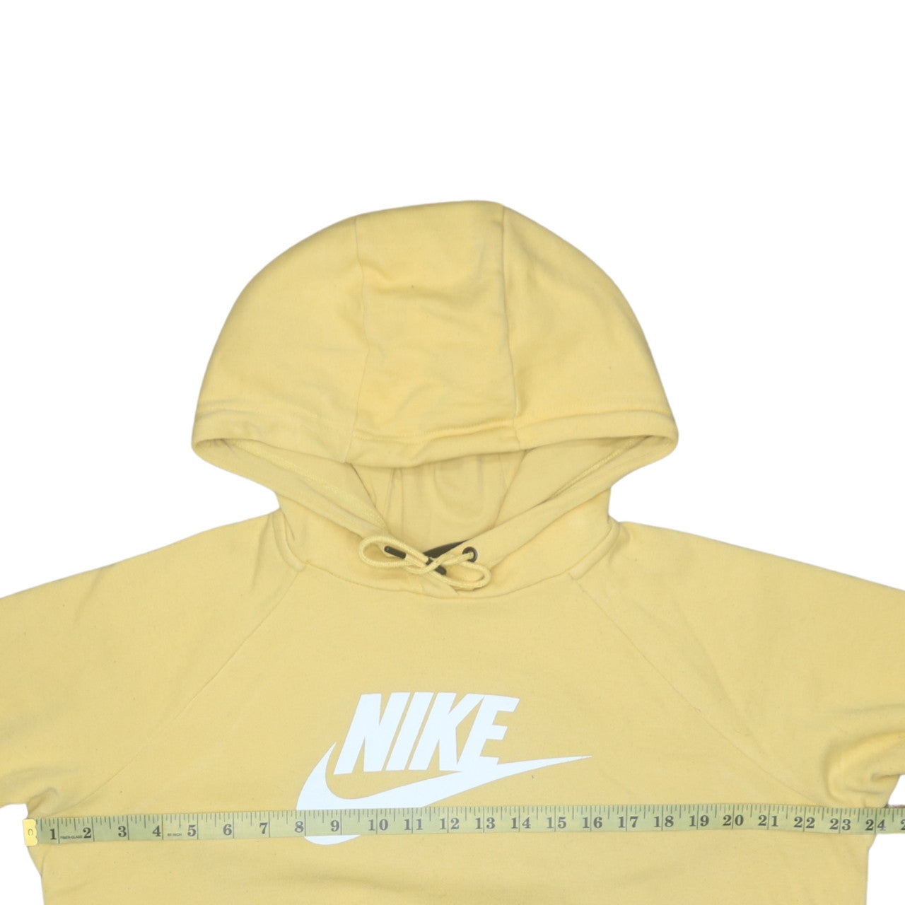 Nike Men’s Yellow Pullover Hoodie Large Fleece Logo Sweatshirt