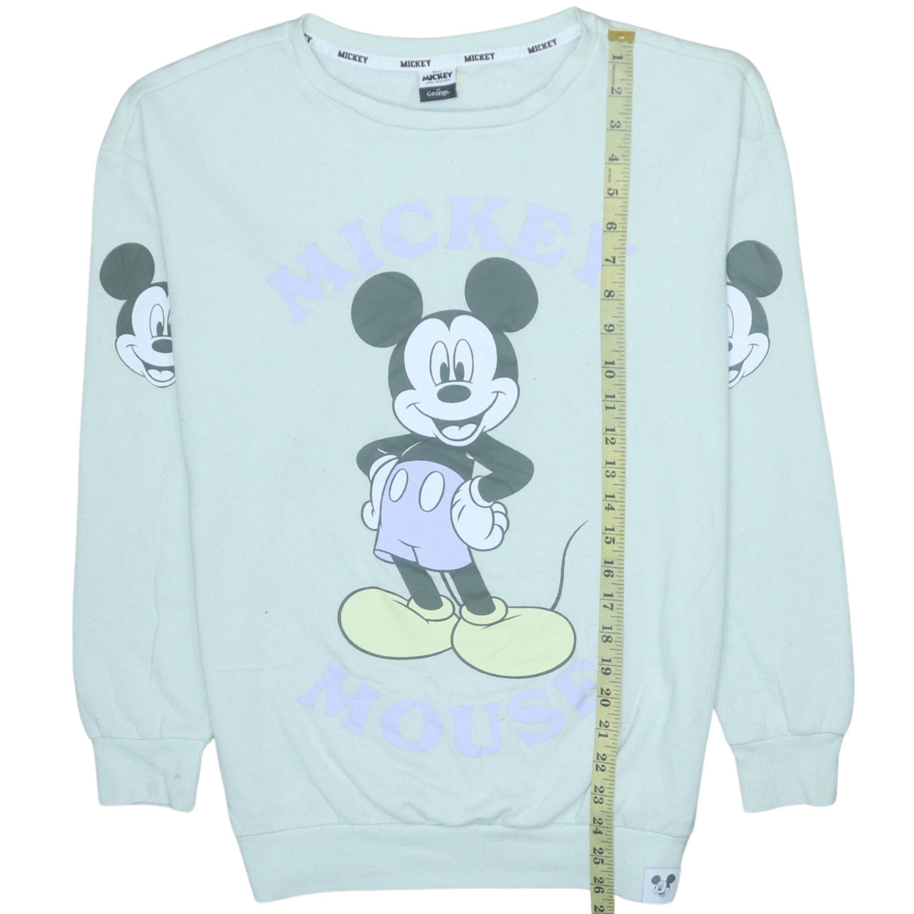 Disney Mickey Mouse Mint Green Sweatshirt by George Girls Size 8-10