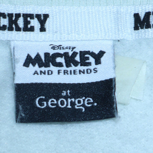 Disney Mickey Mouse Mint Green Sweatshirt by George Girls Size 8-10