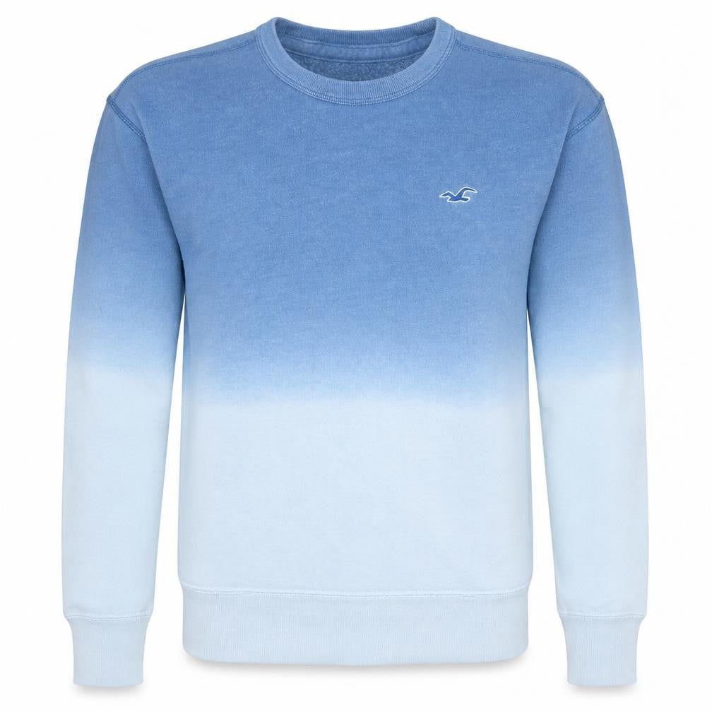 Front view of Hollister Men's Blue XS Pullover Crew Neck Fleece Sweatshirt