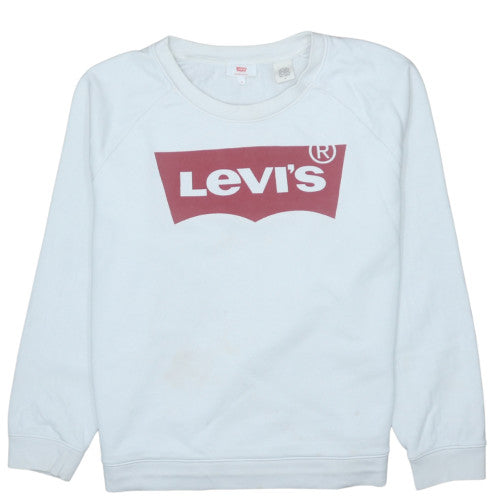 Levi's Men's White Medium Logo Crew Neck Pullover Sweatshirt