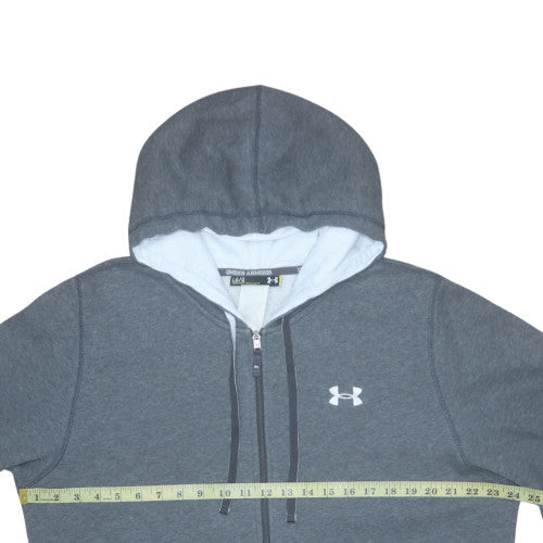Under Armour Men Grey Full Zip Hoodie L Fleece Sportswear