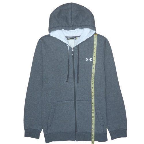 Under Armour Men Grey Full Zip Hoodie L Fleece Sportswear
