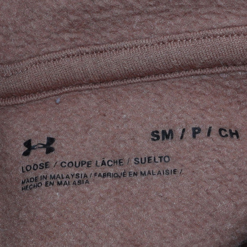 Under Armour Men's Brown Small Pullover Hoodie Fleece Logo Sportswear