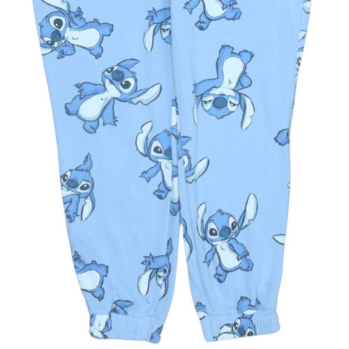 Disney Stitch Blue Jogger Tracksuit Bottoms Women’s Size 12/14 Primark Fleece