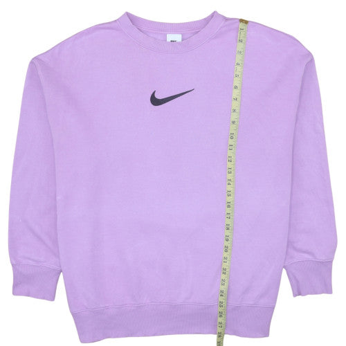 Nike Womens Purple Crew Neck Pullover Sweatshirt L Cotton Blend