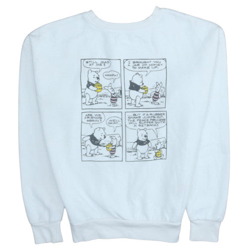 Disney Women White 2XS Pullover Sweatshirt Winnie the Pooh Print