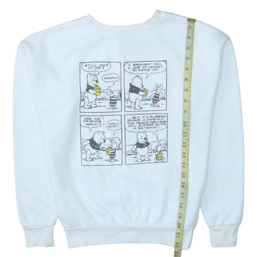 Disney Women White 2XS Pullover Sweatshirt Winnie the Pooh Print