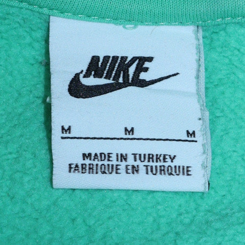 Nike Womens Green Logo Pullover Sweatshirt Size M Cotton Blend