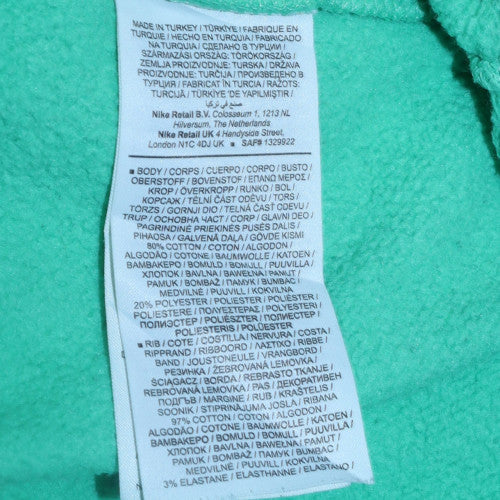 Nike Womens Green Logo Pullover Sweatshirt Size M Cotton Blend