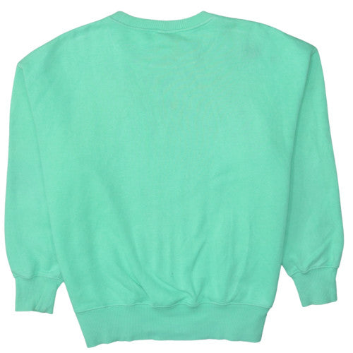 Nike Womens Green Logo Pullover Sweatshirt Size M Cotton Blend