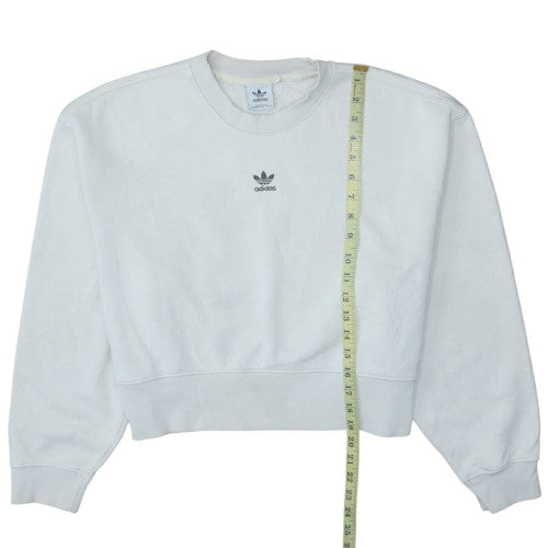 adidas Men's White Crew Neck Pullover Sweatshirt M