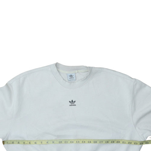 adidas Men's White Crew Neck Pullover Sweatshirt M