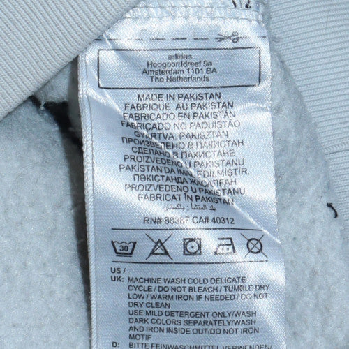 adidas Men's White Crew Neck Pullover Sweatshirt M