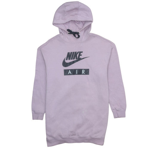 Nike Women's Lilac Pullover Hoodie Dress Size S - Hooded Logo Sweatshirt
