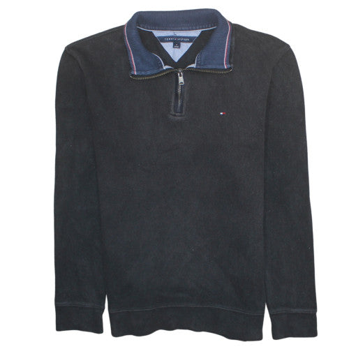 Tommy Hilfiger Men's Black 1/2 Zip Collared Sweatshirt Size M