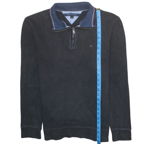 Tommy Hilfiger Men's Black 1/2 Zip Collared Sweatshirt Size M