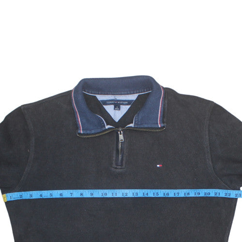 Tommy Hilfiger Men's Black 1/2 Zip Collared Sweatshirt Size M