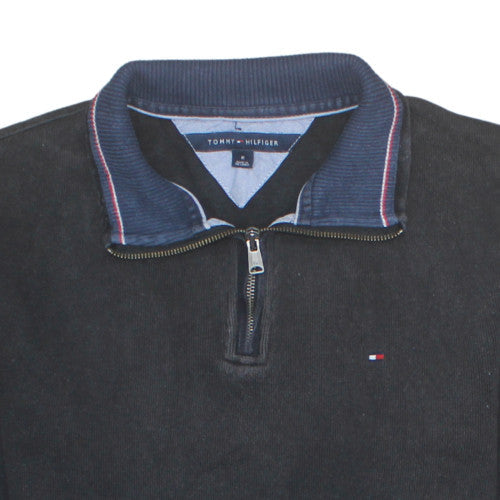 Tommy Hilfiger Men's Black 1/2 Zip Collared Sweatshirt Size M