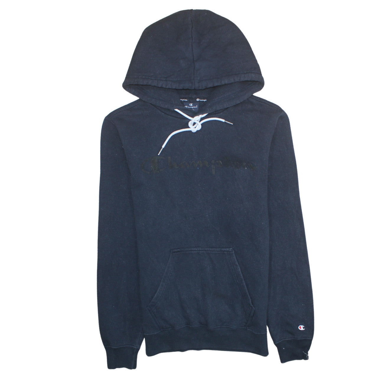 Champion Men's Black Small Pullover Hoodie Fleece Logo Sweatshirt