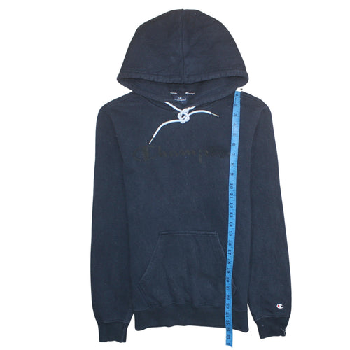 Champion Men's Black Small Pullover Hoodie Fleece Logo Sweatshirt