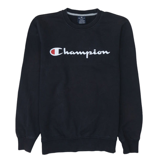 Champion Men's Black Small Pullover Crew Neck Logo Sweatshirt