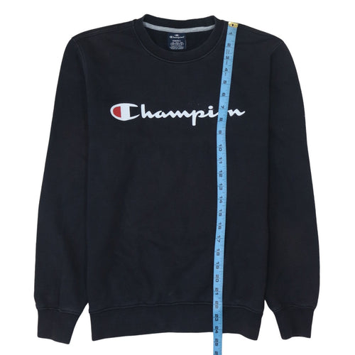 Champion Men's Black Small Pullover Crew Neck Logo Sweatshirt