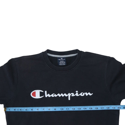 Champion Men's Black Small Pullover Crew Neck Logo Sweatshirt