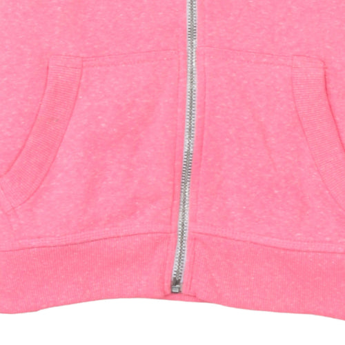 Superdry Women Pink Full Zip Hoodie Size M Hooded Sweatshirt