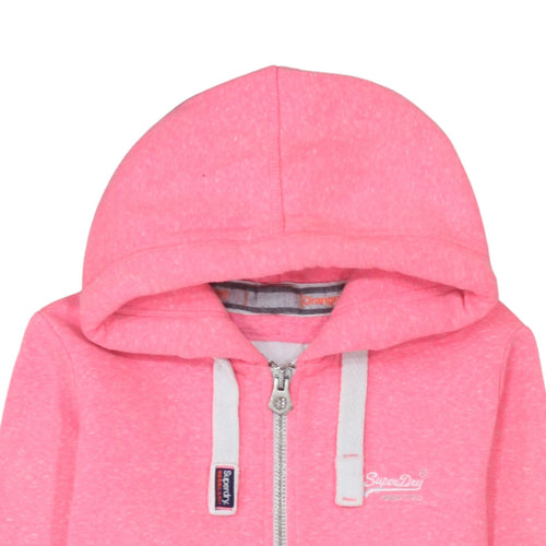 Superdry Women Pink Full Zip Hoodie Size M Hooded Sweatshirt
