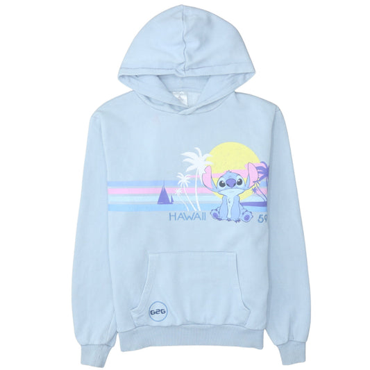 Disney Womens Blue Stitch Hawaii Pullover Hoodie Size S