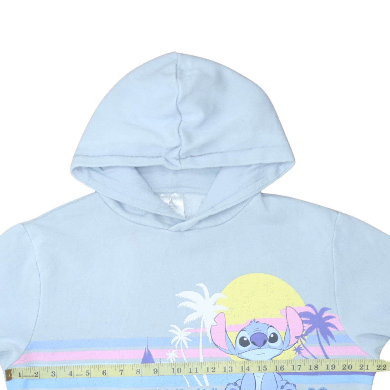 Disney Womens Blue Stitch Hawaii Pullover Hoodie Size S