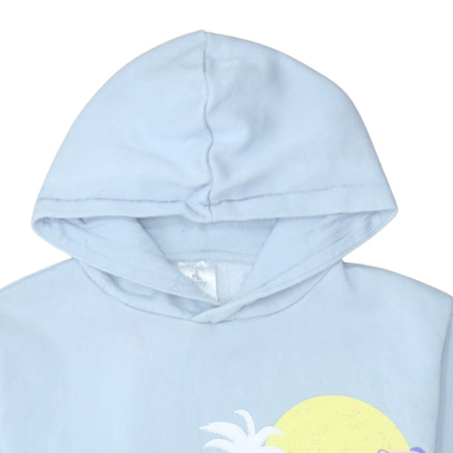 Disney Womens Blue Stitch Hawaii Pullover Hoodie Size S