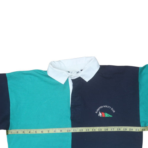 Front Row Men’s Blue Collared Rugby Sweatshirt L Heavyweight Cotton