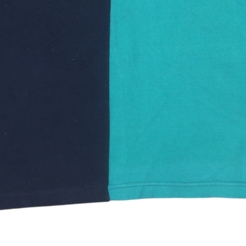 Front Row Men’s Blue Collared Rugby Sweatshirt L Heavyweight Cotton