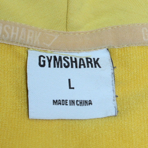 Gymshark Men's Yellow Pullover Hoodie L Athletic Fit