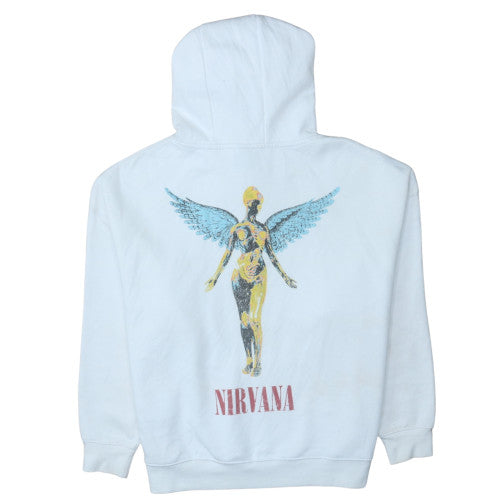 Primark Nirvana White Men's Pullover Hoodie XS Rock Graphic