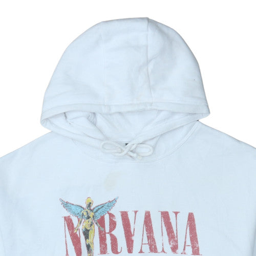 Primark Nirvana White Men's Pullover Hoodie XS Rock Graphic