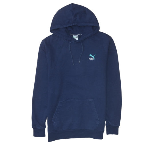 Puma Men's Blue Pullover Hoodie Medium Fleece Sweatshirt