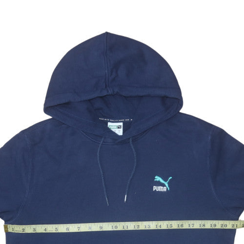 Puma Men's Blue Pullover Hoodie Medium Fleece Sweatshirt