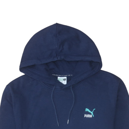 Puma Men's Blue Pullover Hoodie Medium Fleece Sweatshirt
