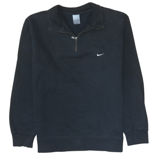 Nike Men's Black 1/4 Zip Fleece Sweatshirt L Regular Fit