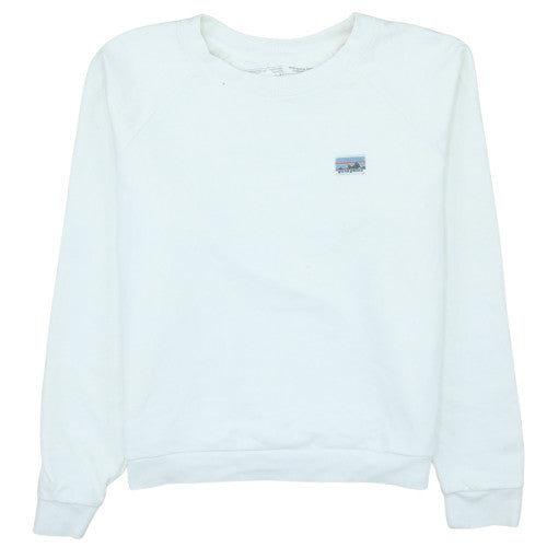 Patagonia Men's White Organic Cotton Crew Neck Sweatshirt M